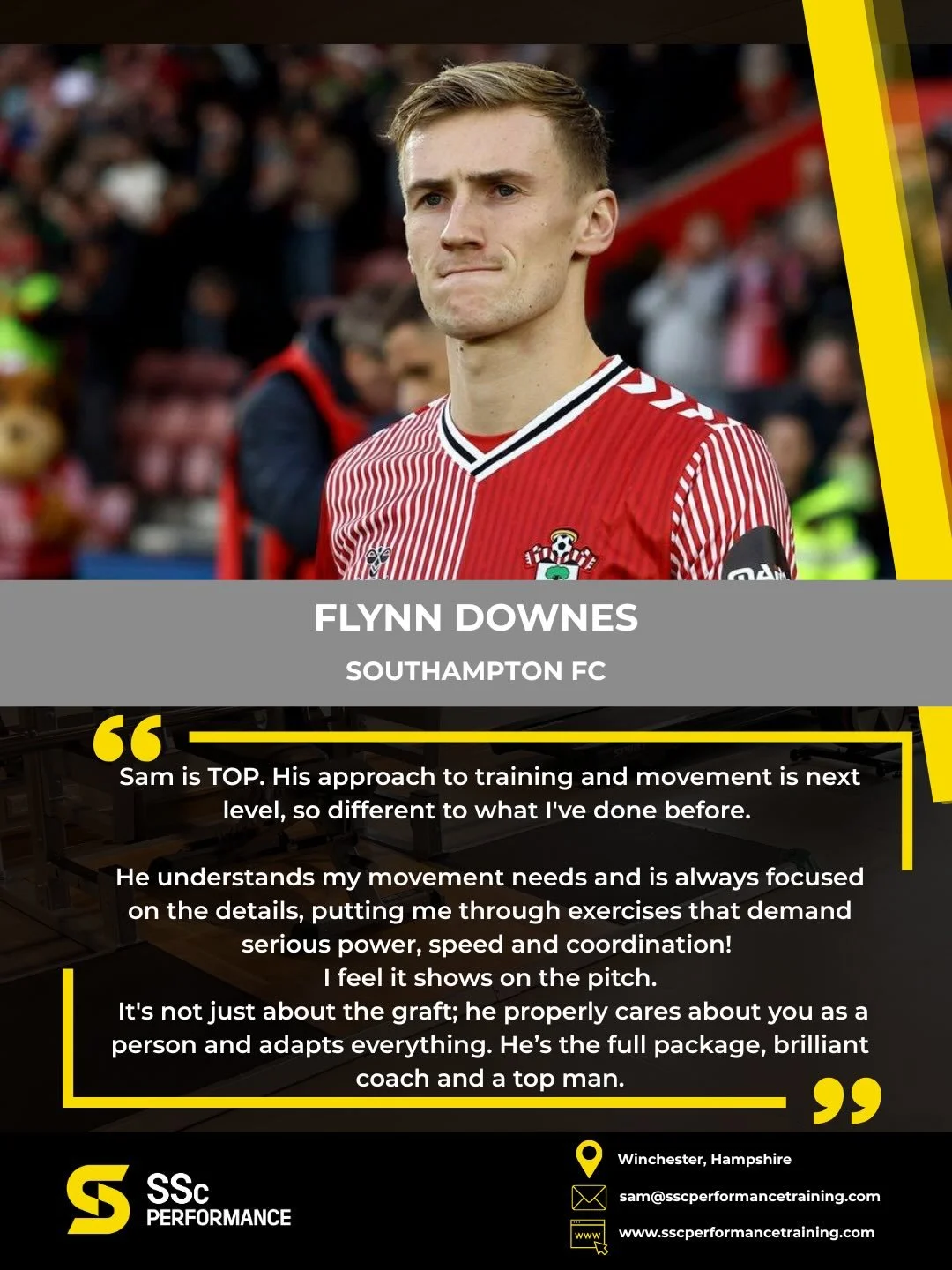 It&rsquo;s been great catching up with people recently to pull together some testimonials, and since he&rsquo;s turned into a prolific goalscorer lately, I had to start with this one from @flynn_downes . ⚽️📈

I had the pleasure of working with Flynn
