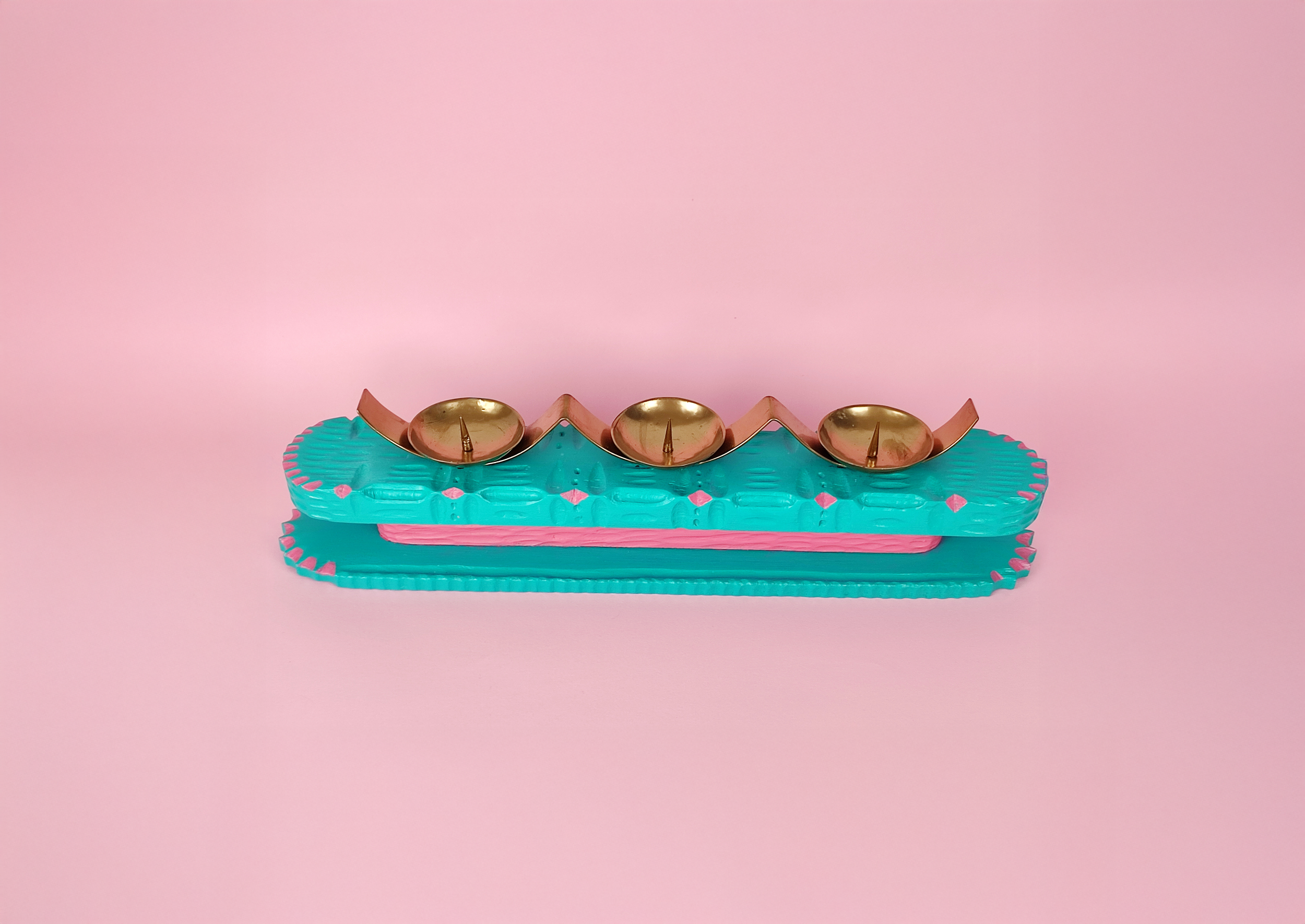 Tischkerzenhalter in Türkis