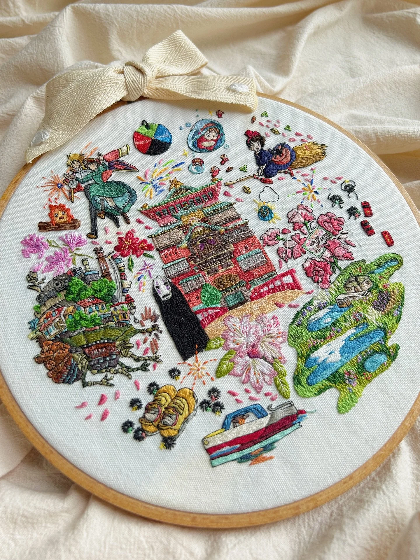 Life is a waltz. Sometimes you lead, sometimes you follow🎐&mdash; Howl&rsquo;s Moving Castle
.
.
.
.
.
#embroidery #ghibli #embroideryhoop #ghibliart #decor #walldecor