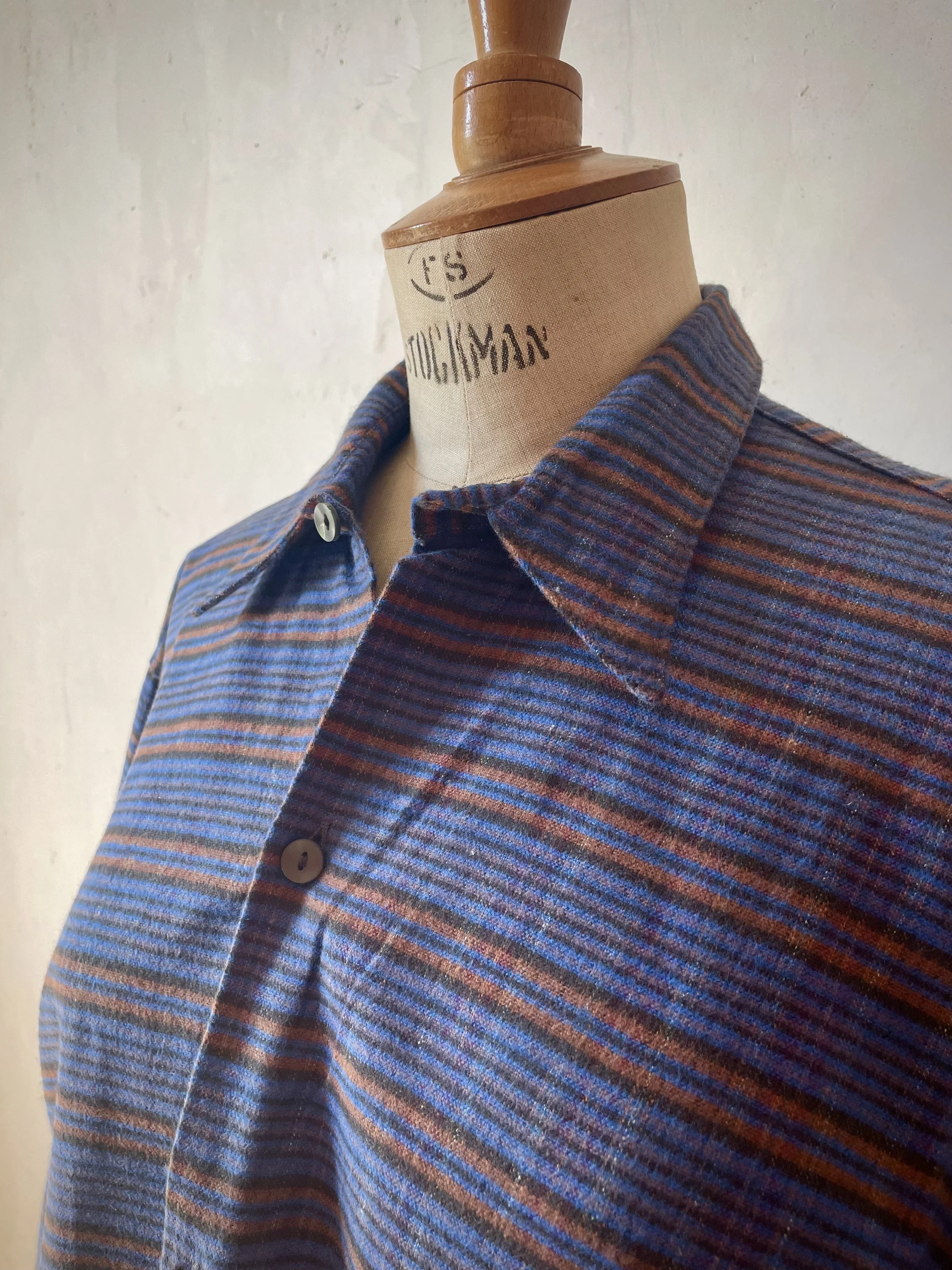 Never-worn vintage 80's flannelette cotton workshirt 'Le Beau Fort'