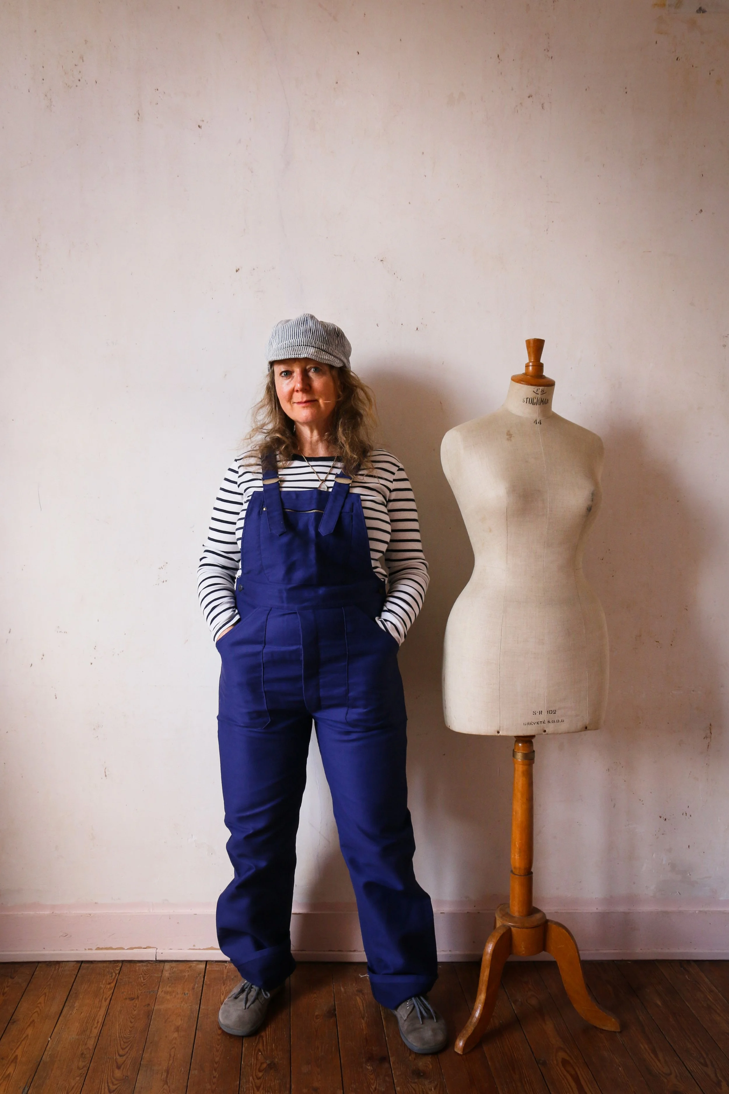 A perfect pair of vintage never-worn moleskin overalls, probably old SNCF stock