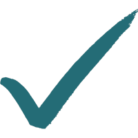 A blue checkmark symbol on a black background