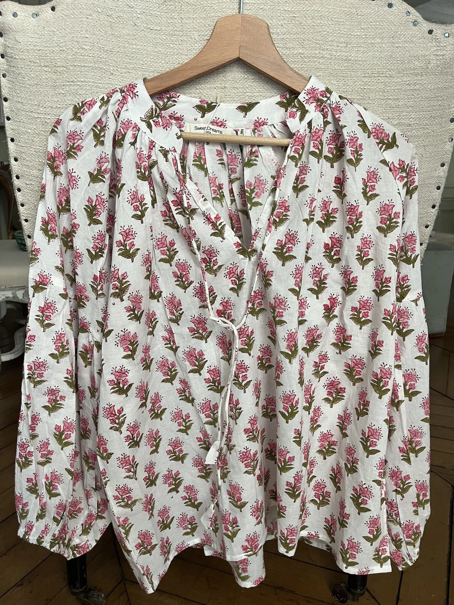 The Kashmir Blossom — Floral Cotton Blouse