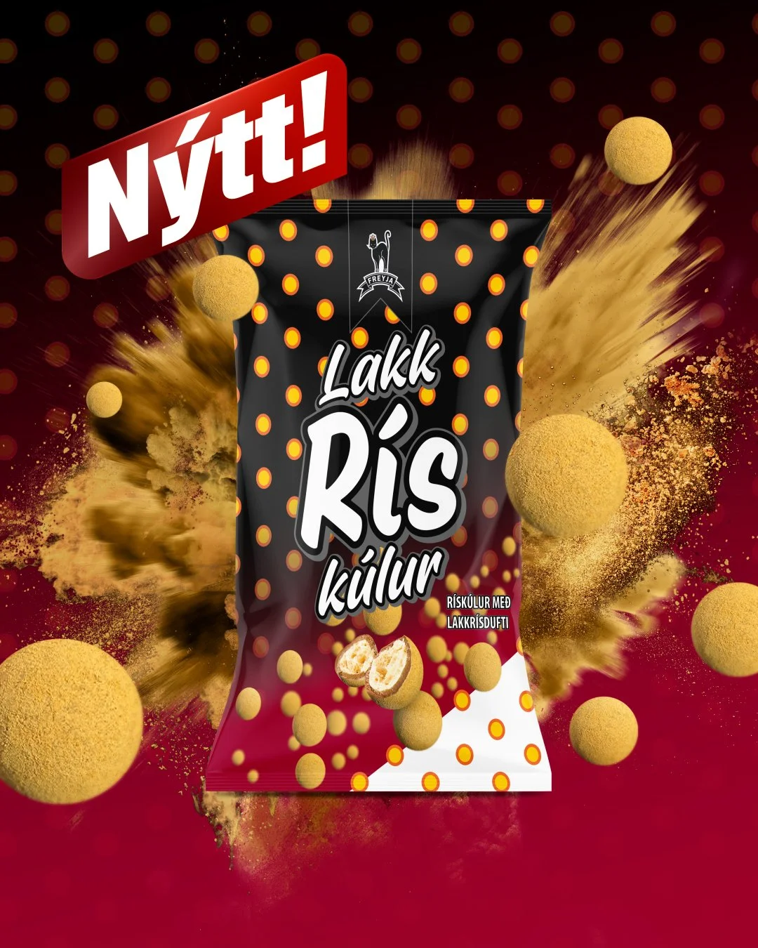 N&Yacute;TT fr&aacute; Freyju! LakkR&iacute;sk&uacute;lur 🖤💛 H&aelig;ttulega g&oacute;&eth;ar R&iacute;sk&uacute;lur me&eth; lakkr&iacute;sdufti! &Aacute; lei&eth;inni &iacute; verslanir. &AElig;tlar &thorn;&uacute; a&eth; smakka?