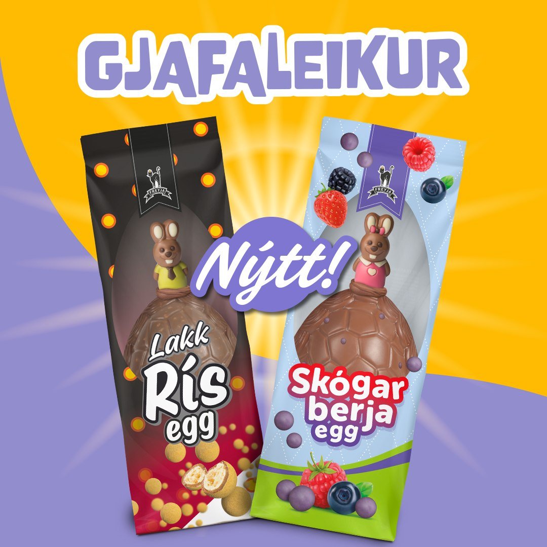 GJAFALEIKUR 🐰 🎉
Vi&eth; kynnum tv&ouml; n&yacute; p&aacute;skaegg til leiks:
Sk&oacute;garberjaegg og LakkR&iacute;segg 💜🖤
 
Af &thorn;v&iacute; tilefni langar okkur a&eth; gle&eth;ja nokkra heppna me&eth; n&yacute;ju eggjunum. Tagga&eth;u &thorn