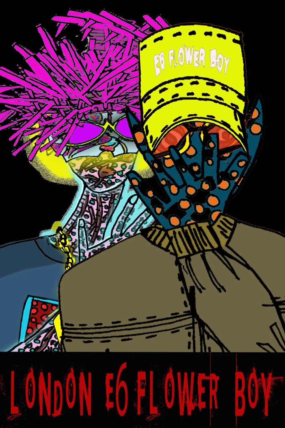 London E6 Flower Boys artwork combining bold colour, street art influences and imagined characters from the streets of East London.jpg