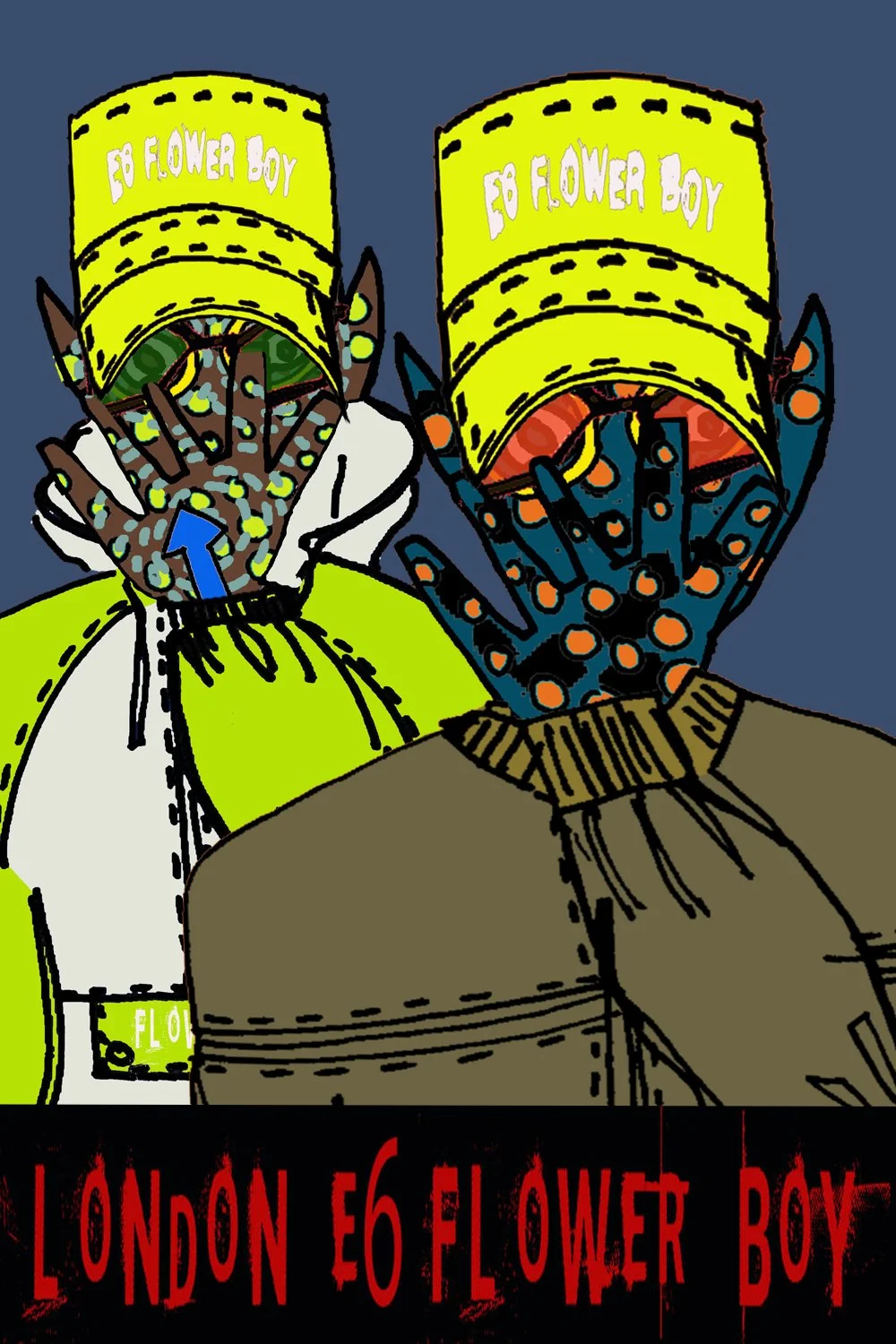 Flower Boys contemporary art combining street art influences, bold colour and fictional characters rooted in an imagined East London world..jpg