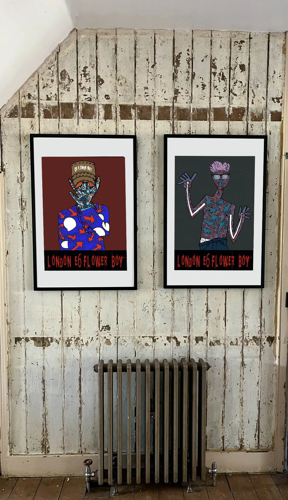 Two framed contemporary art prints presented together on the wall, demonstrating how the works sit as a pair..jpg
