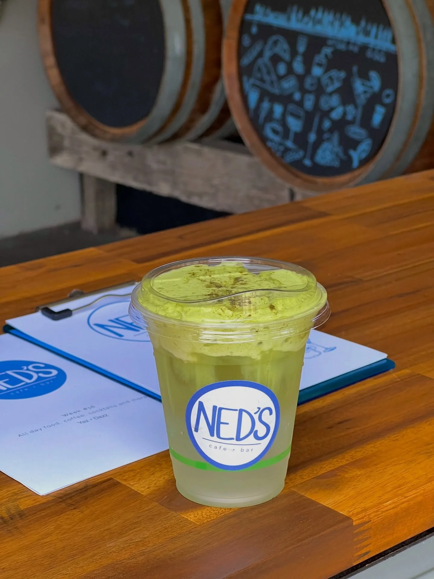 Coconut matcha cloud ☁️ 🍵🧋
Refreshing coconut water topped with a slightly sweet, fluffy matcha cloud. 
Currently on our drinks specials. 

#huntervalley #huntervalleycafe #huntervalleybar #coconutmatcha