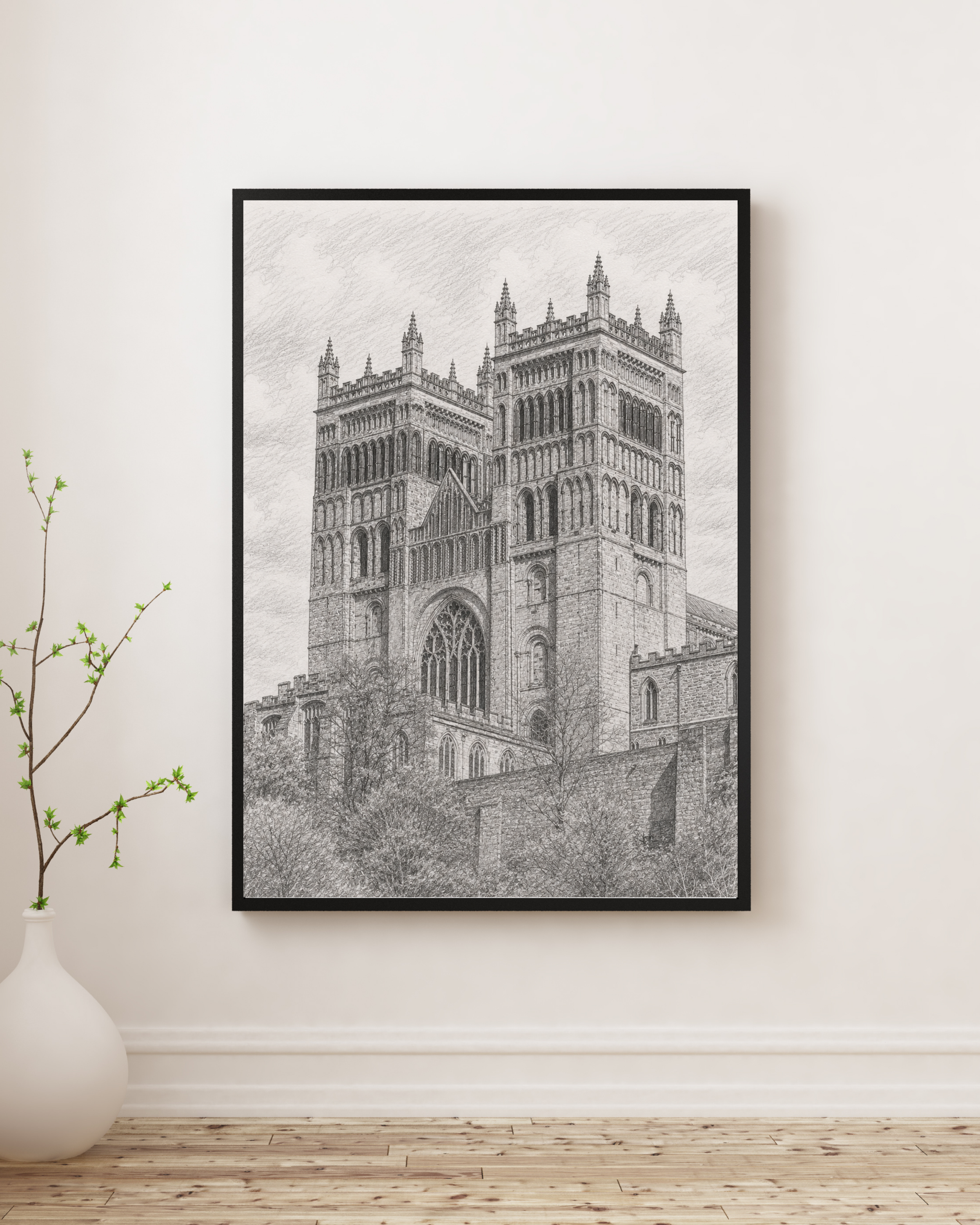 Durham Cathedral Fineline Architectural Drawing