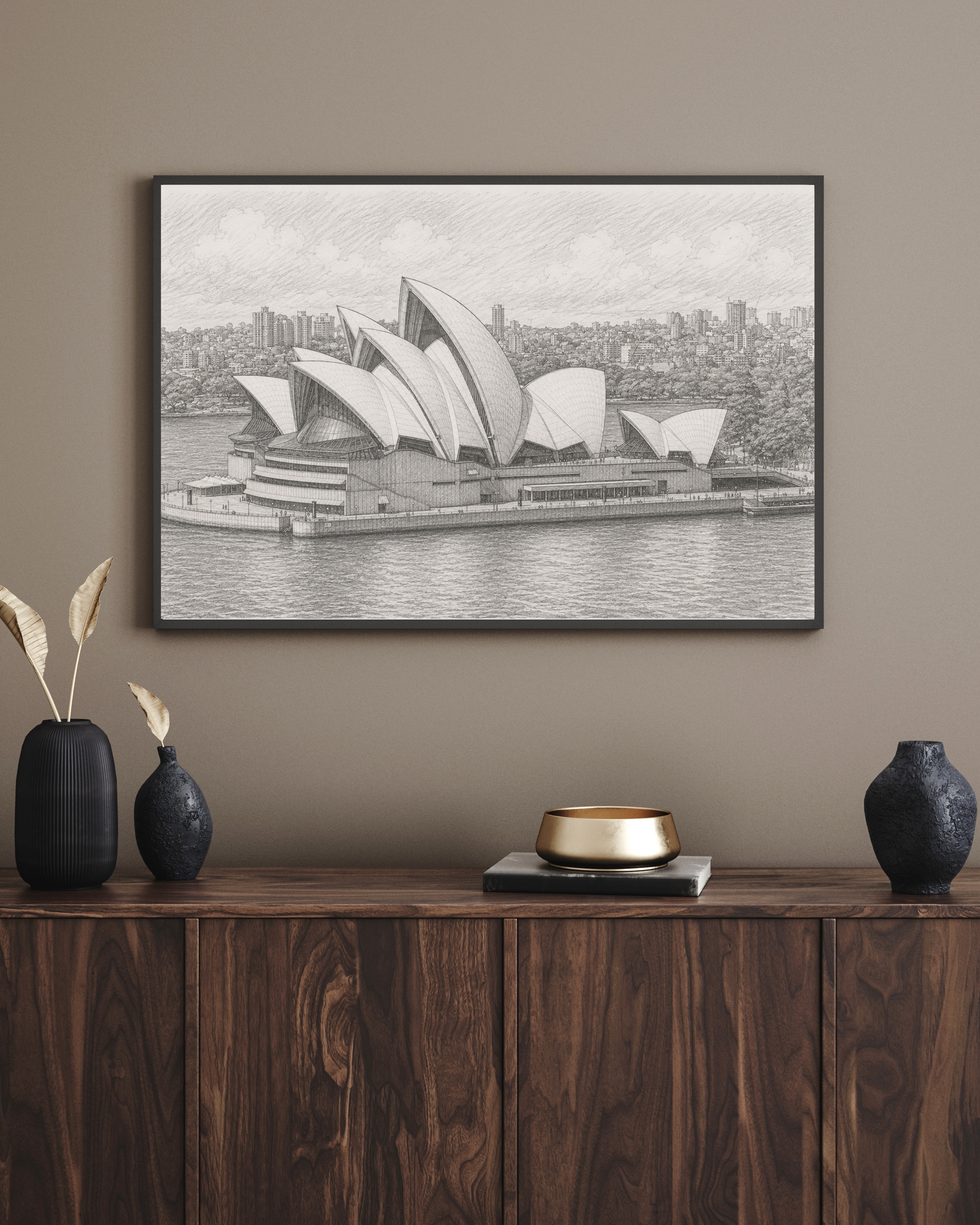 Sydney Opera House Fineline Drawing