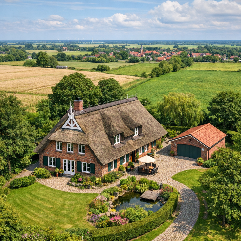 Luftaufnahme auf ein Haus