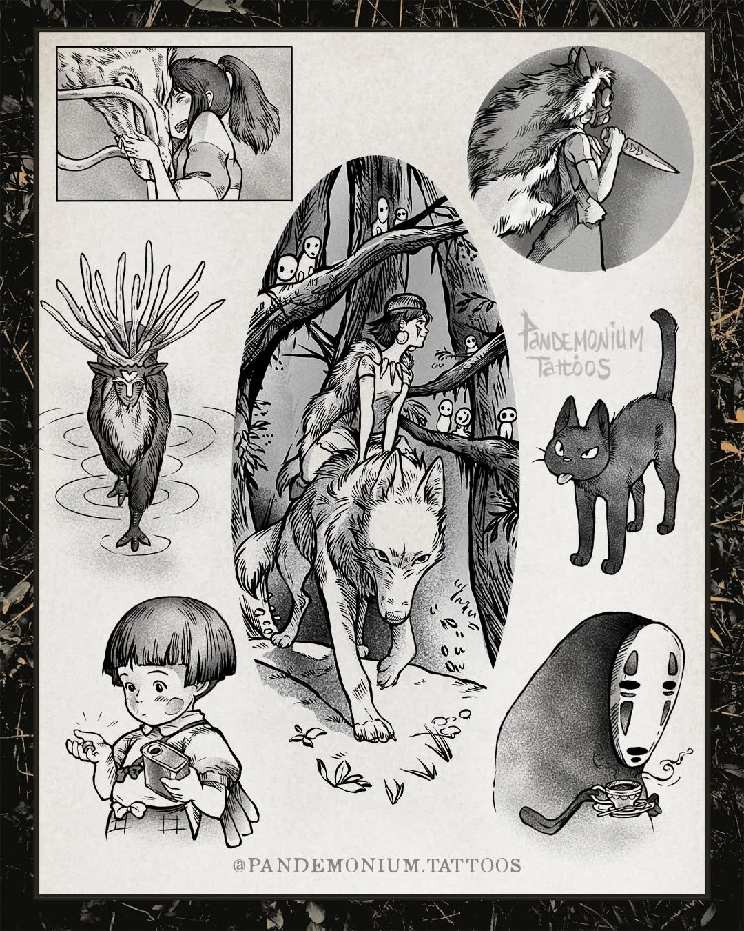 👹 Mononoke Tattoos 👹
Lots of designs available, more to come, many to choose from. Who will you bring in your adventure that is life? 😊  Custom designs available in case your favourite is gone~
Slide to see some of my Ghibli tattoos!

#womenwhotat