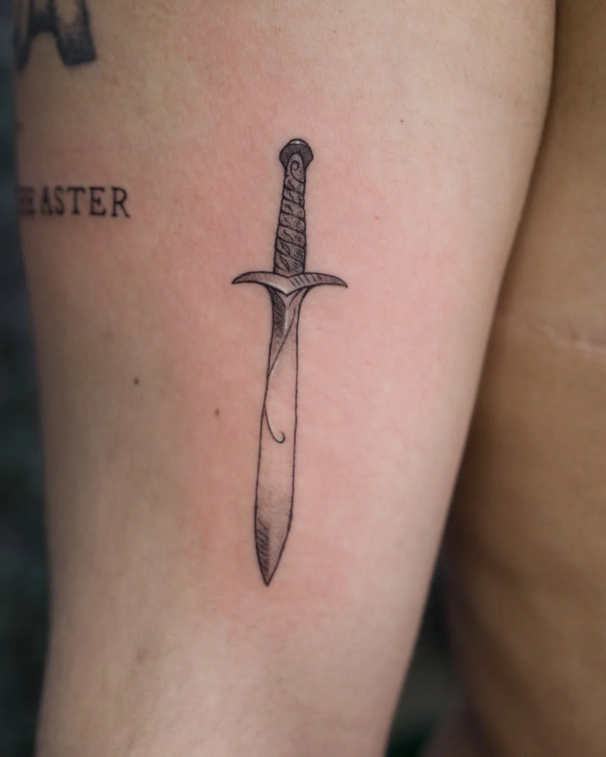 Sting is my name, I am the Spider's bane. ⚔ 

#womenwhotattoo #femaletattooartist #lisbontattooartist #lisbontattoo #tattoolisbon #tatouagelisbonne #lisbonnetatouage #lisboatattoo #tattoolisboa #illustrativetattoo #tattoolisboa #saurontattoo #lotrtat