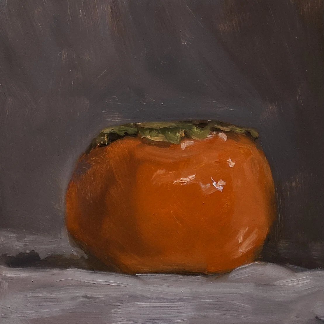 Persimmon, 15cm x 15cm x 1cm, oil on woodpanel, 2025