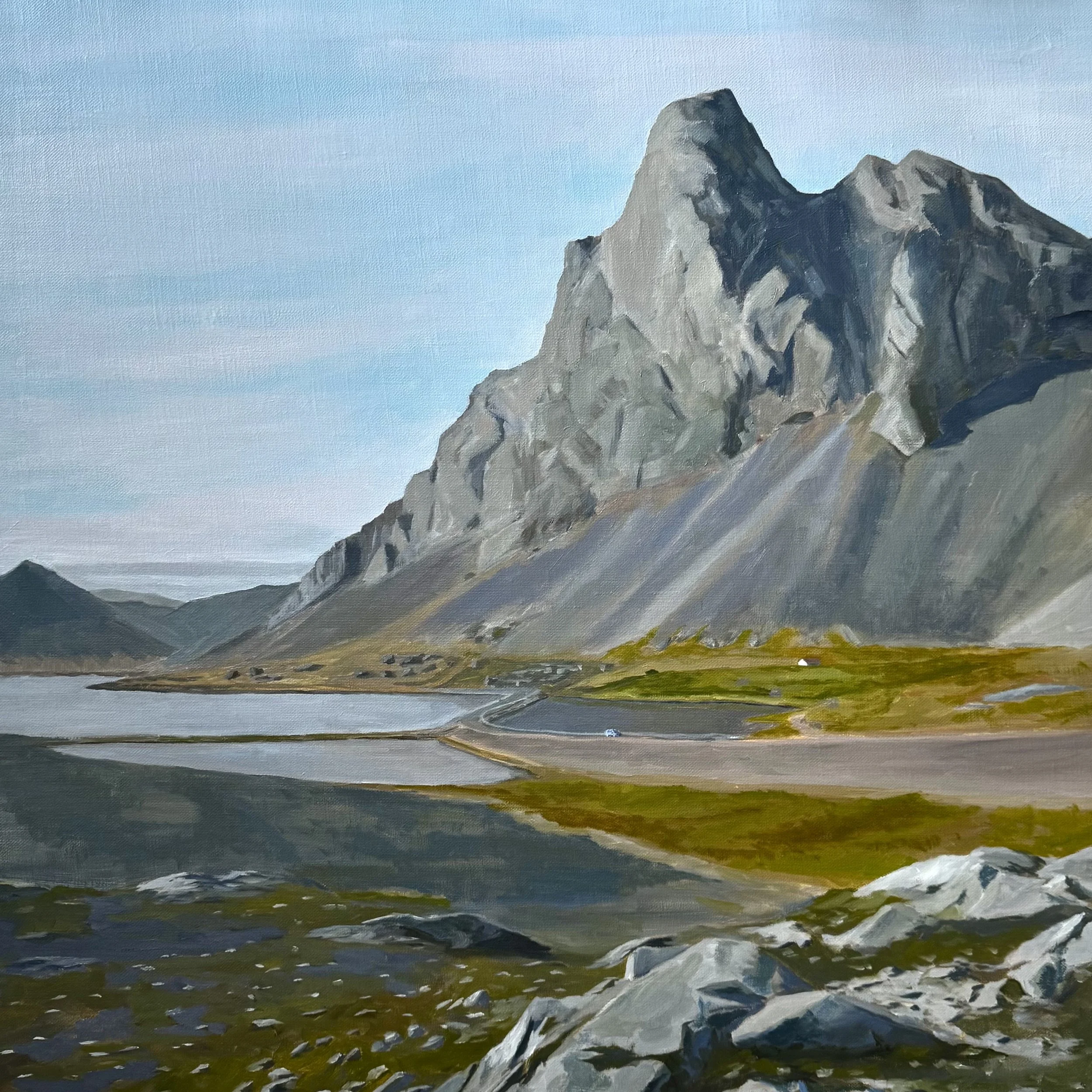 Hvalnes, 61cm x 61cm x 2cm, oil on canvas, 2024 🔴