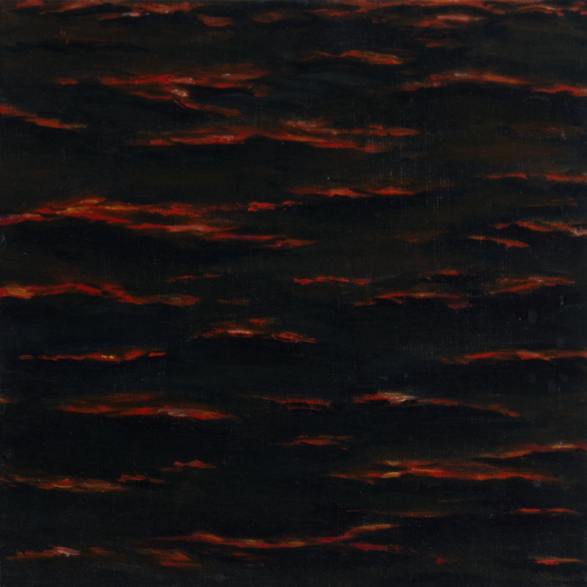 A fishing float at dusk, 30cm x 30cm x 4cm, oil on linen, 2018