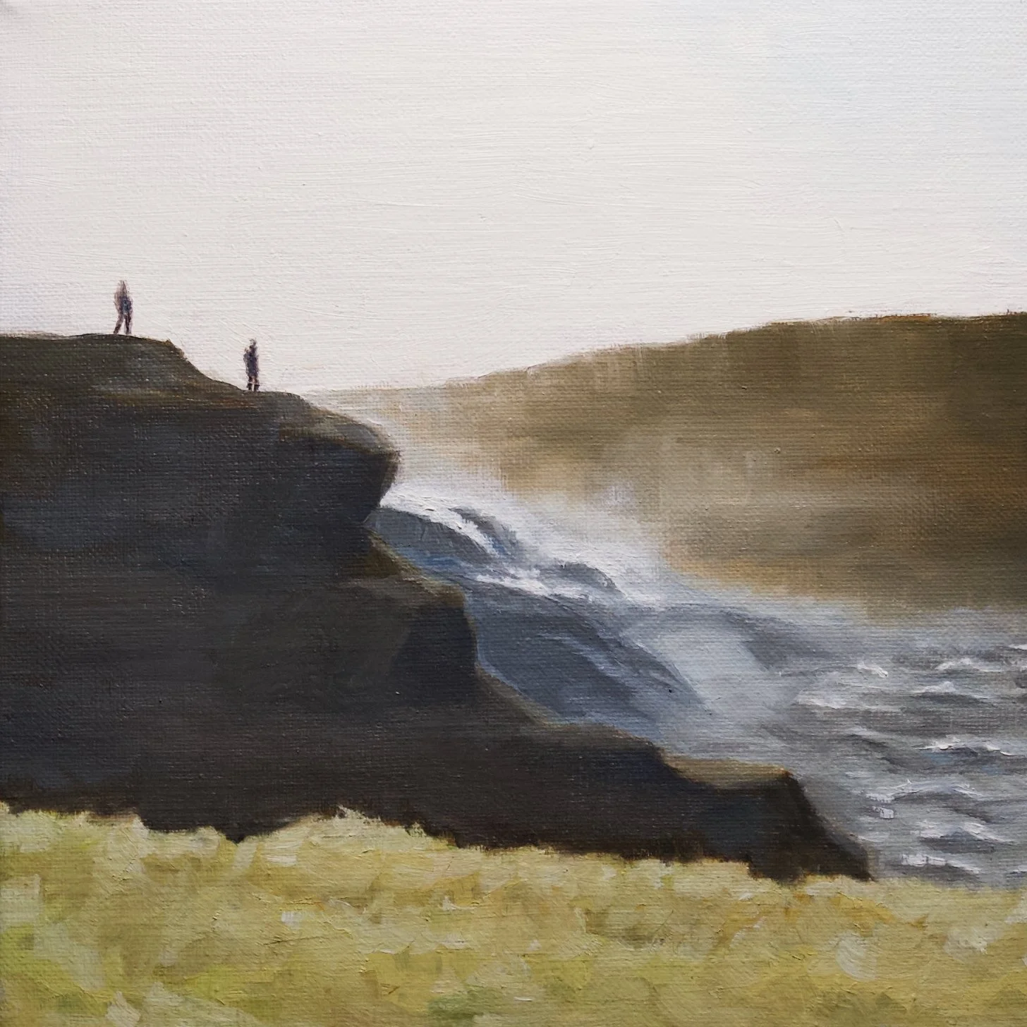 Gullfoss, 24cm x 24cm x 2cm, oil on linen, 2024