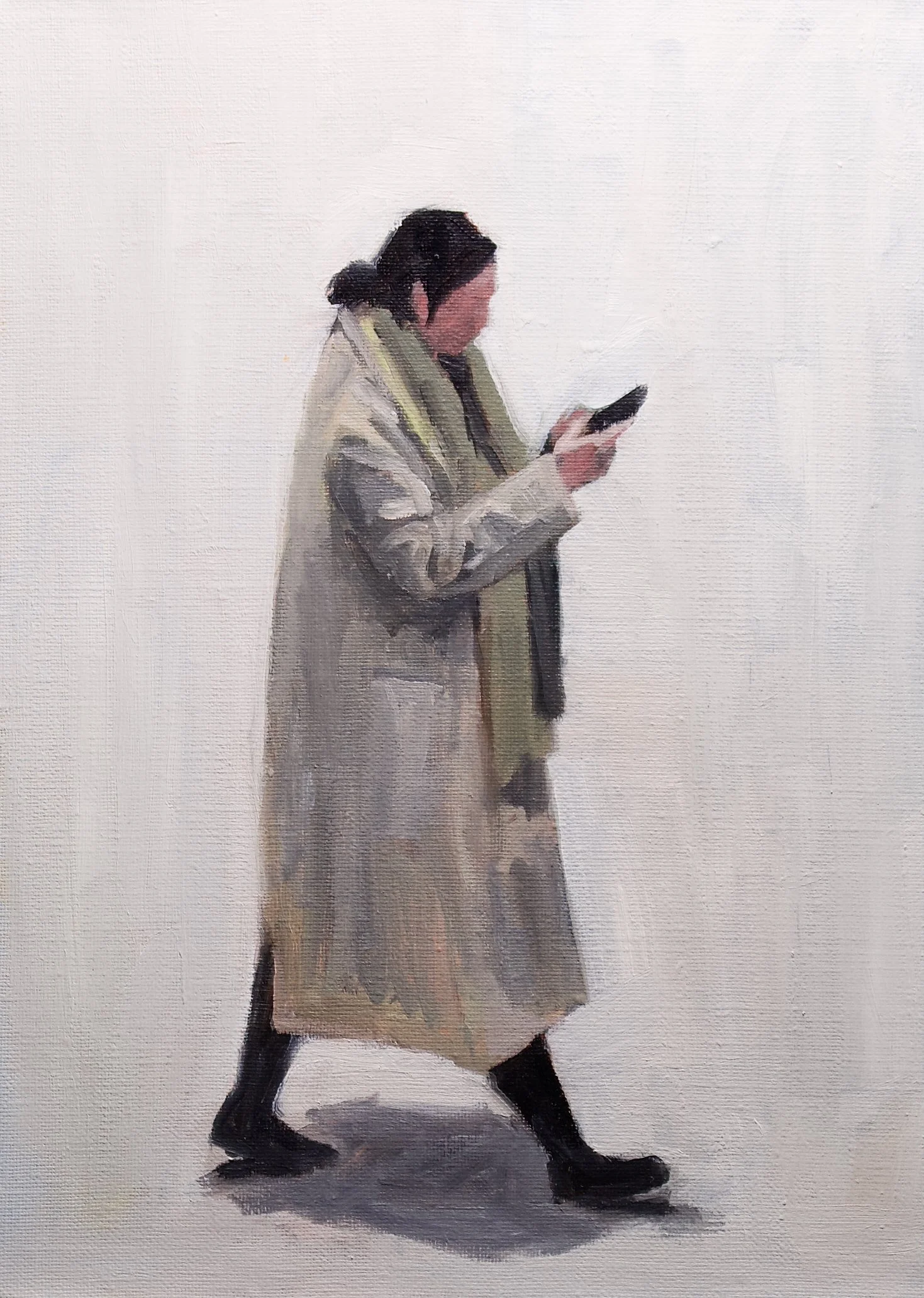 Just got off work, 24cm x 33cm x 4cm, oil on linen, 2025