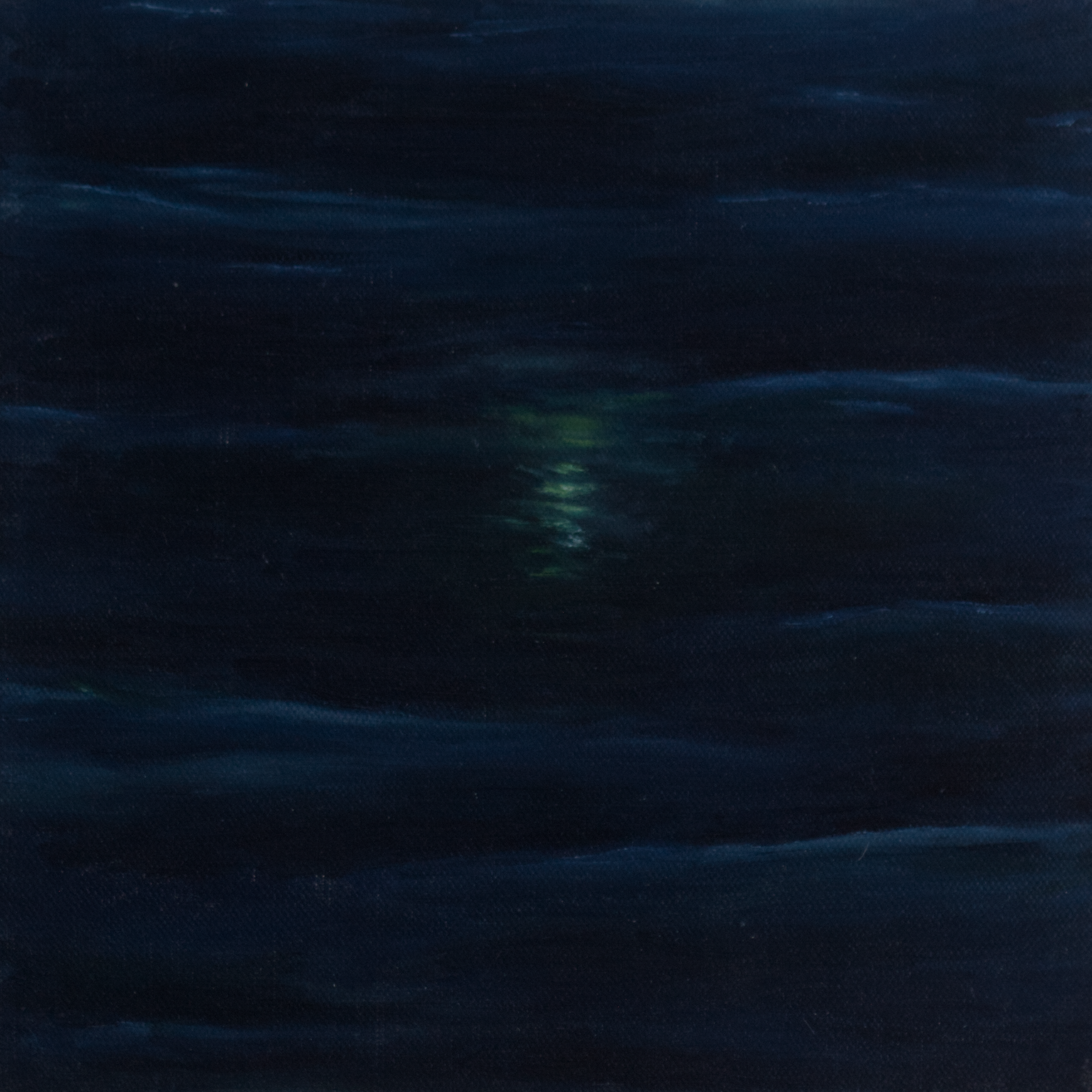 A fishing float at dark night, 30cm x 30cm x 4cm, oil on linen, 2017