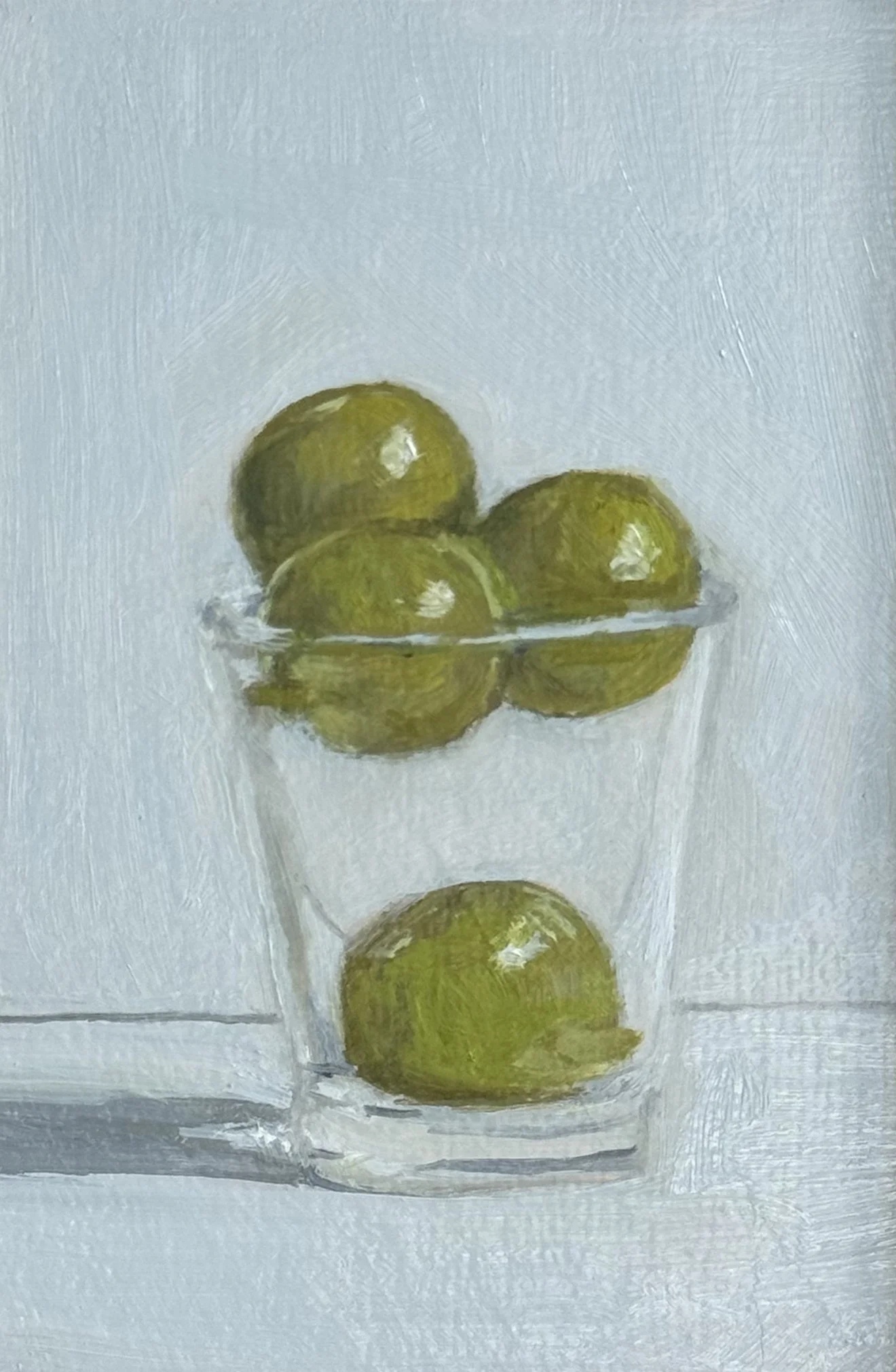 Shine muscat, 9.1cm x 14.4cm, oil on canvas paper(1010 gsm, GAC 100, Oil grounded), 2025 🔴