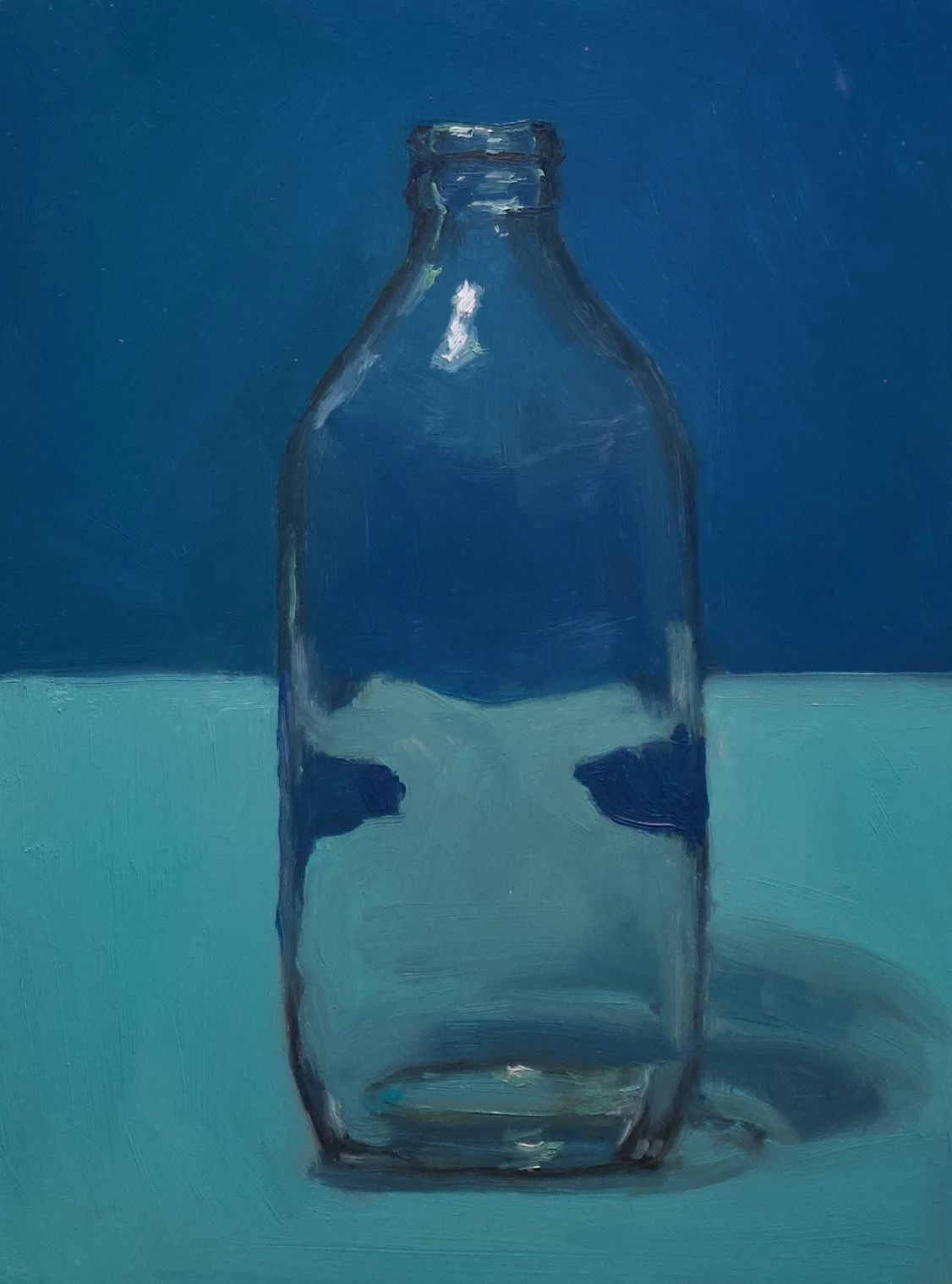 Bottle 005, 15cm x 20cm x 1cm, oil on woodpanel, 2025