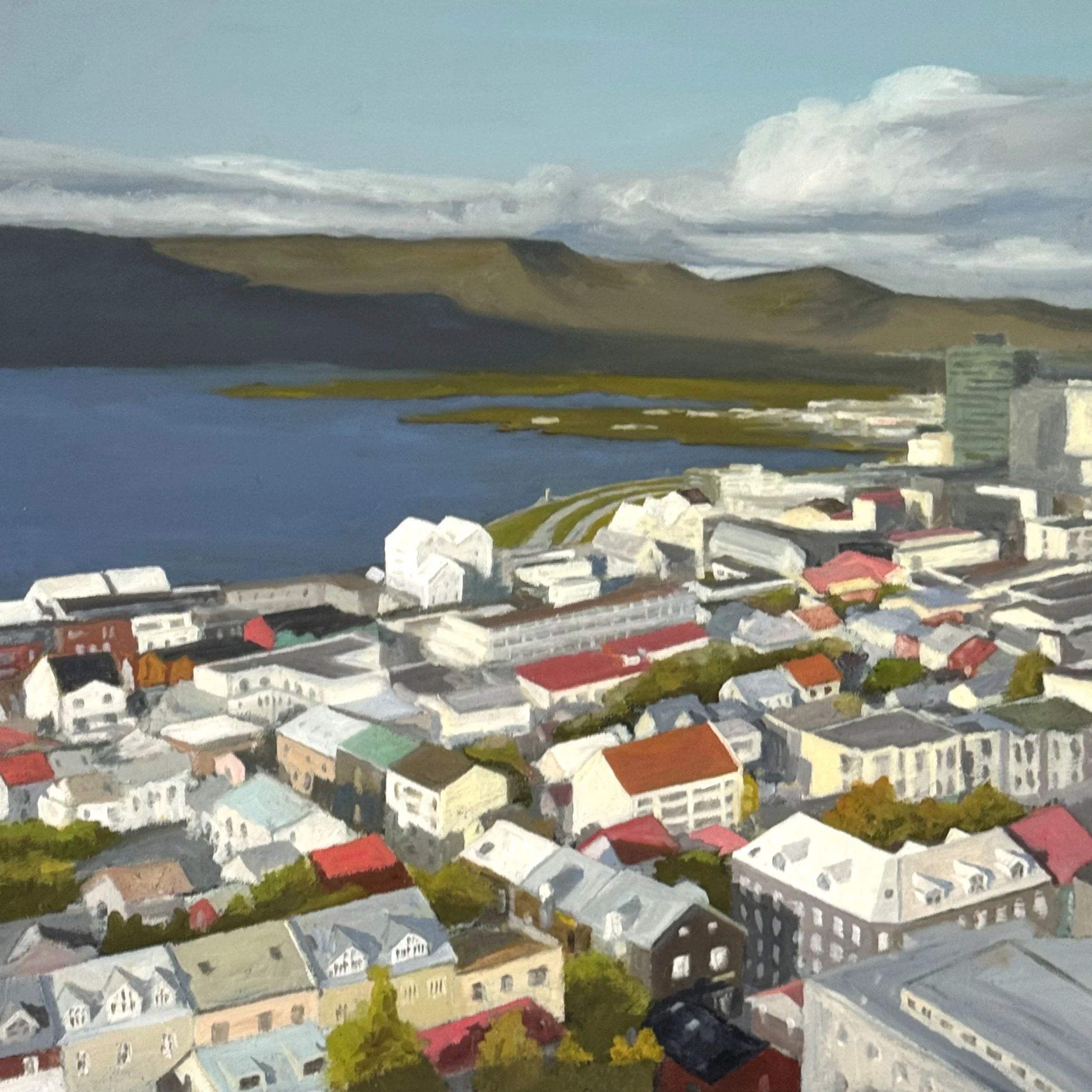 Lighthouse, 45.5cm x 45.5cm x 2cm, oil on canvas, 2024 🔴