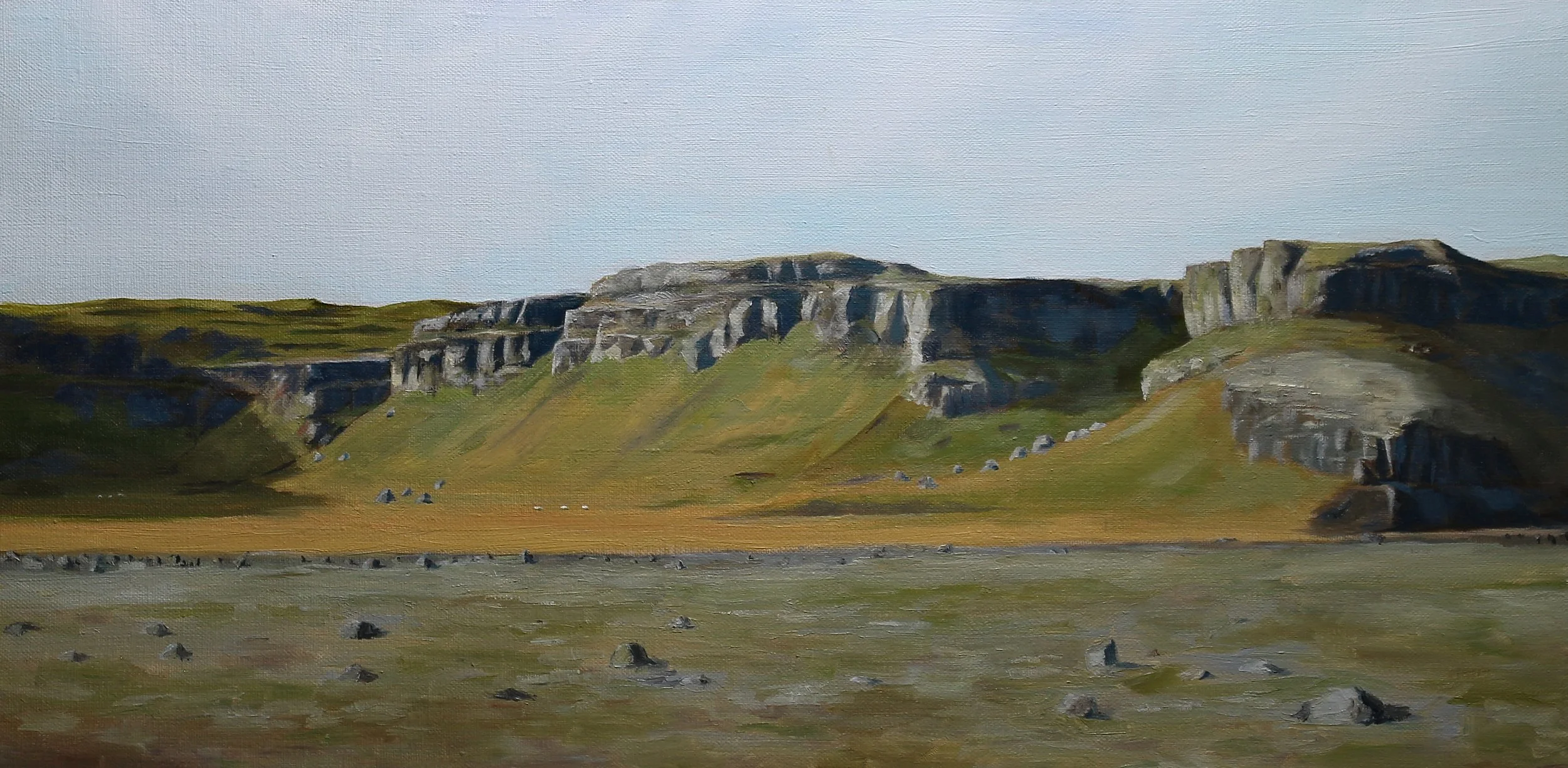 Plateaus, 60cm x 30cm x 2cm, oil on linen, 2024
