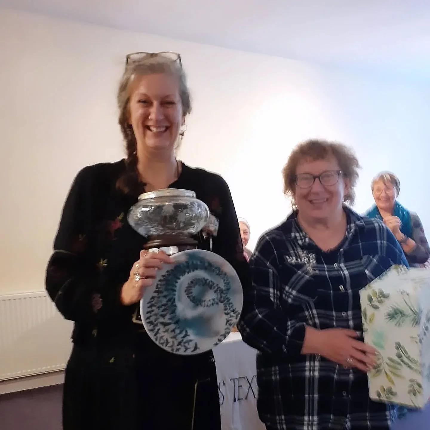Look at this cheesy grin! 😅  Thank you so much to all of my friends and colleagues at Yorkshire and Humber Embroiderers' Group for choosing my murmuration as their favourite at our 3rd AGM on Saturday.
Although I was too anxious to actually take th