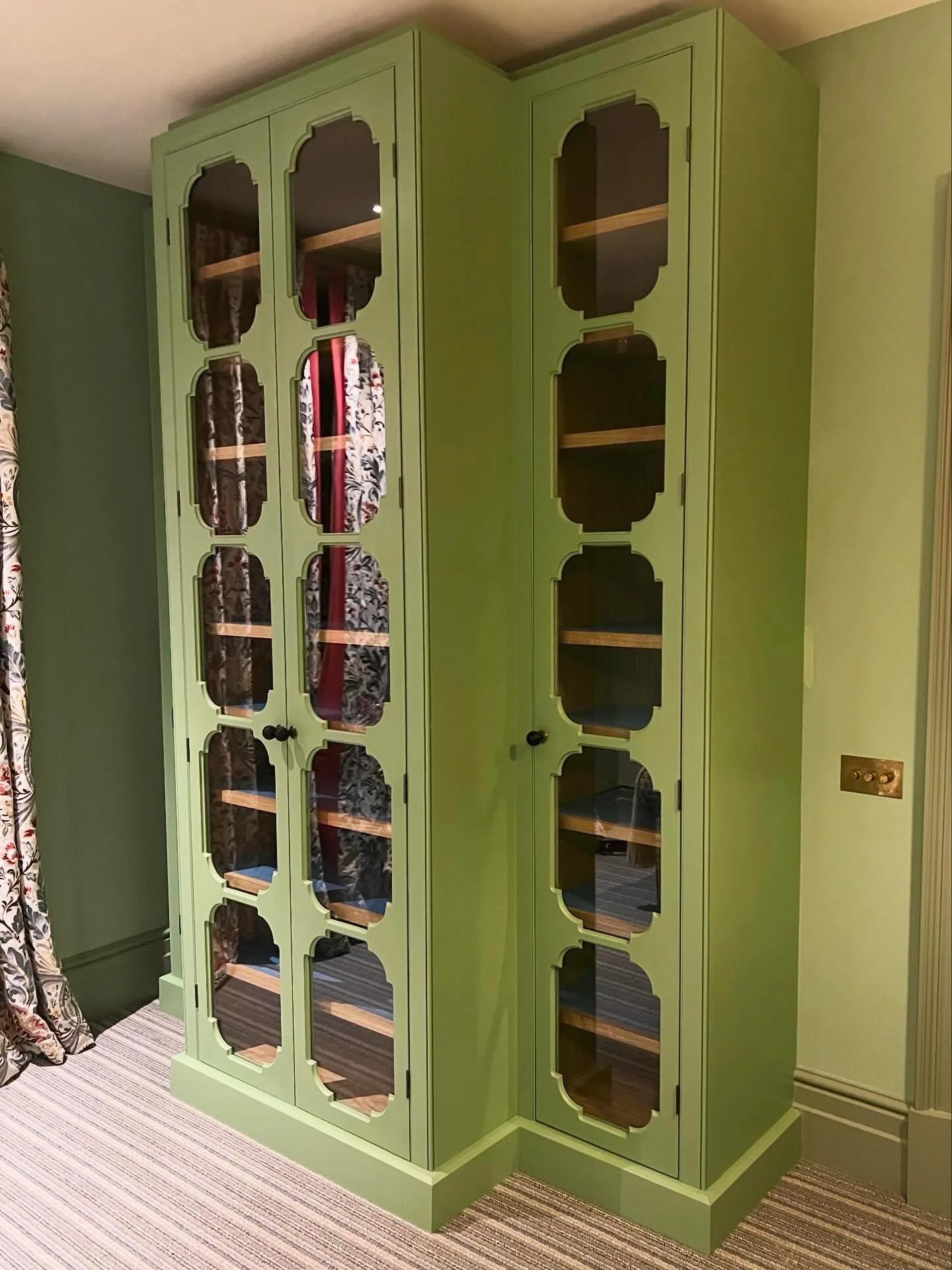From drawing to reality. 

This bespoke cabinet is a celebration of considered design and craftsmanship. Hand-painted in a soft, elegant green and finished with classic glazed doors and oak interiors, every element was carefully curated to create a t