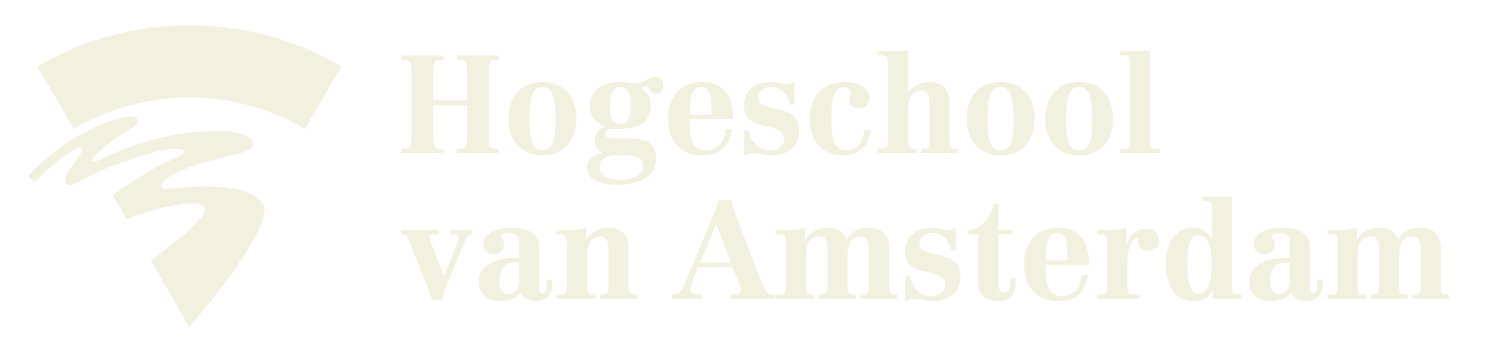 Logo for Hogeschool van Amsterdam featuring a stylized abstract icon next to the text