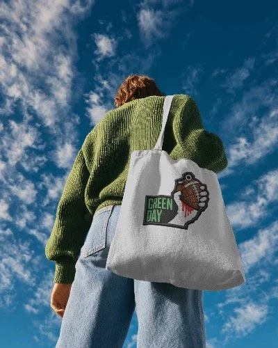 Green Day Punk Football Tote Bag