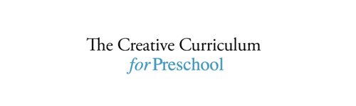 Cover page of a booklet titled 'The Creative Curriculum for Preschool' in black, blue, and light blue text.