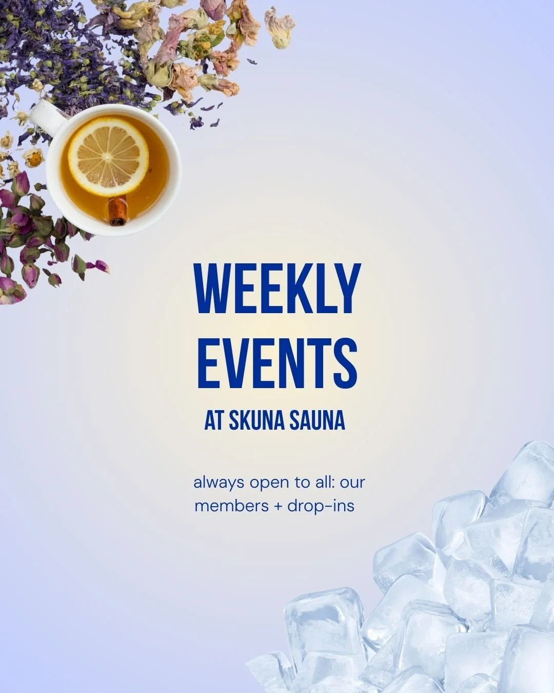 Weekly events running for the rest of January and throughout February - brightening your evenings and softening the cold! 🌊✨️⁠
⁠
From Friday Fire with friends to the intriguing energy of Aufguss - book via our website/link in bio. 🔗🧊🔥⁠
⁠
Have an 