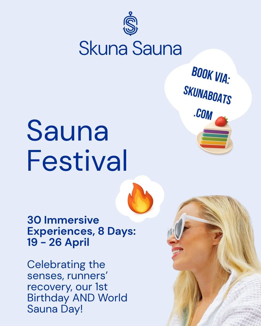 Join us for 30 Immersive Experiences, across 8 Days 19 - 26 April 2026! ⁠
⁠
Celebrating the senses, runners' recovery, our 1st Birthday AND World Sauna Day - there's so much to get involved in.⁠
⁠
With longer, lighter days and London Marathon excitem