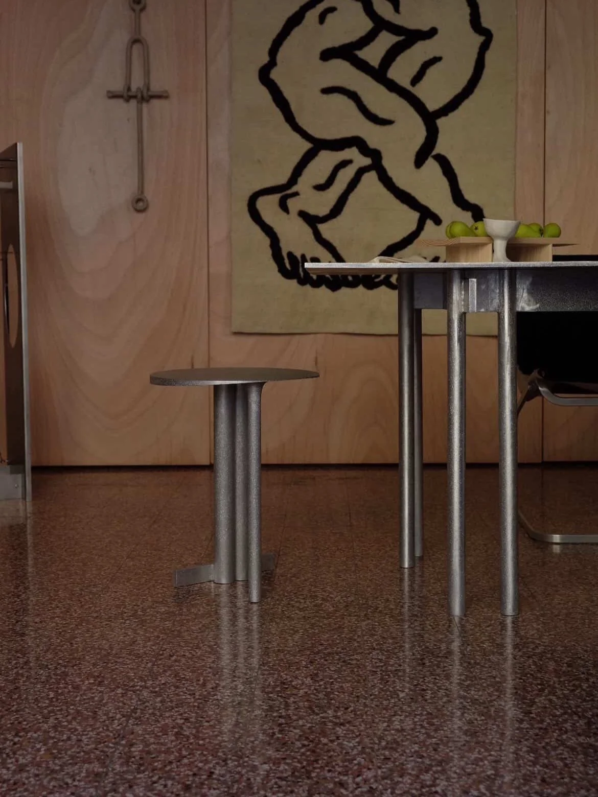 Milan Design Week has started and I am beyond honoured and proud to share these beautiful pictures of @ynmo of my Onor Table and Stool in Needled Aluminium. 
@fredewa and @alessandromensi captured it in a magnificent way in the Room Studies Concept o