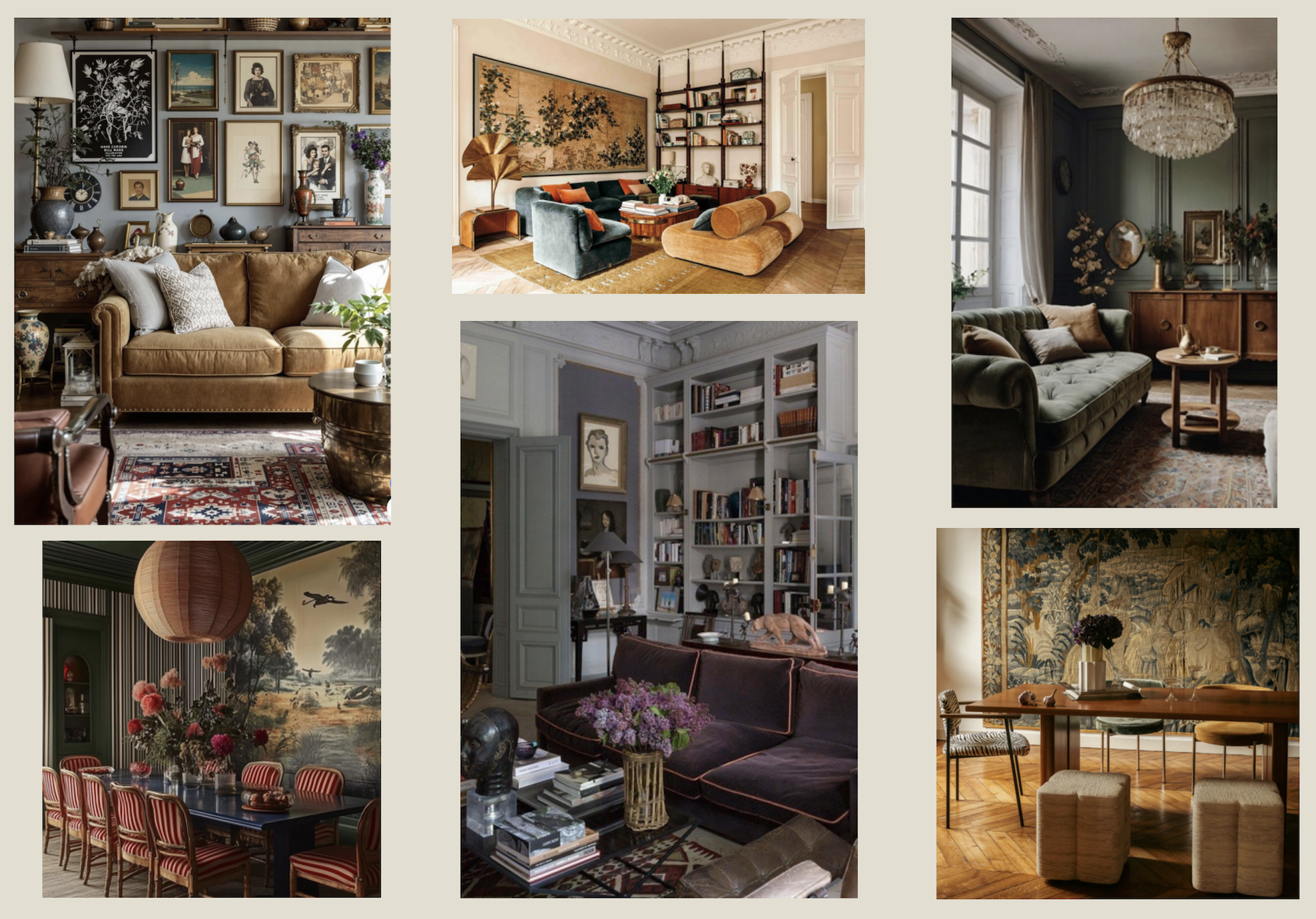 Planche d'ambiance d'un cabinet d'avocat dans un esprit anglais aux couleurs franches et ambiance surannée