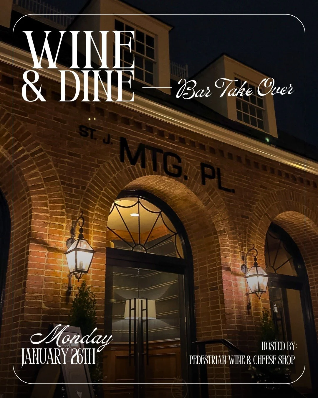 A proper way to start the week. 🍷🧀

Join us Monday, January 26 from 5&ndash;8 pm for a West Village bar takeover with @pedestrianwineandcheeseshop &mdash;dry wines, drier martinis, and special happy hour bites from Chef @chefpatricksawyer team.

Bi