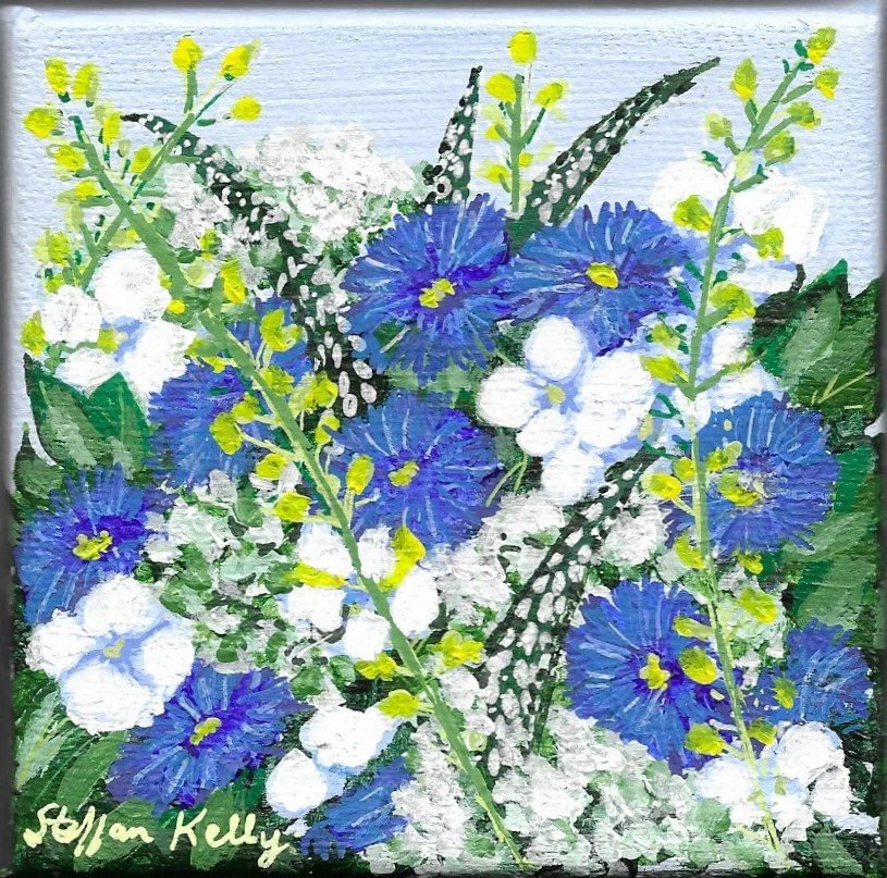 "Charm" Original Acrylic Painting 4 x 4 x 1.5"