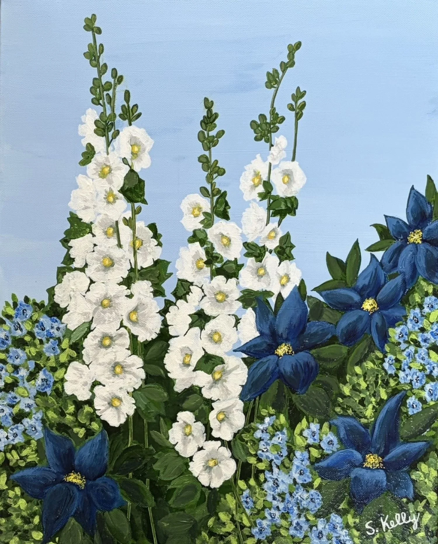 "Blue Afternoon" Original Acrylic Painting - 16 x 20 x 1.5"