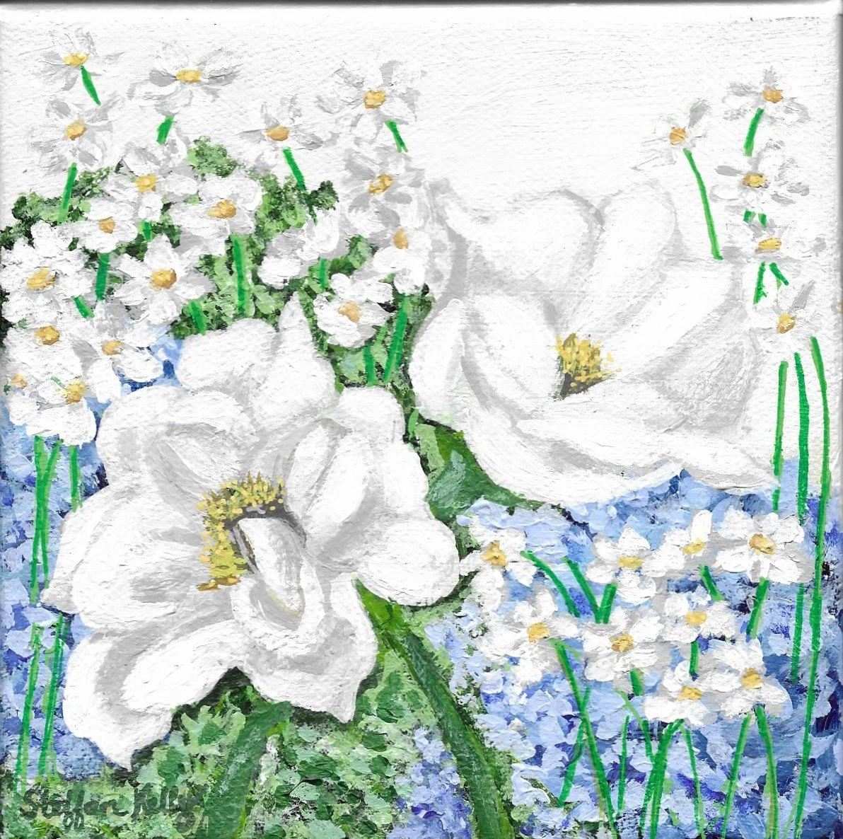 "Dreamy" Original Acrylic Painting - 6 x 6 x 1.5"