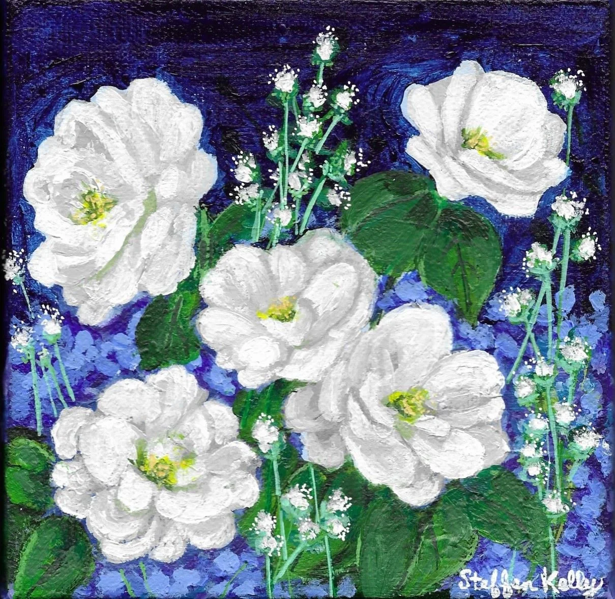 "Delight" Original Acrylic Painting - 6 x 6 x 1.5"