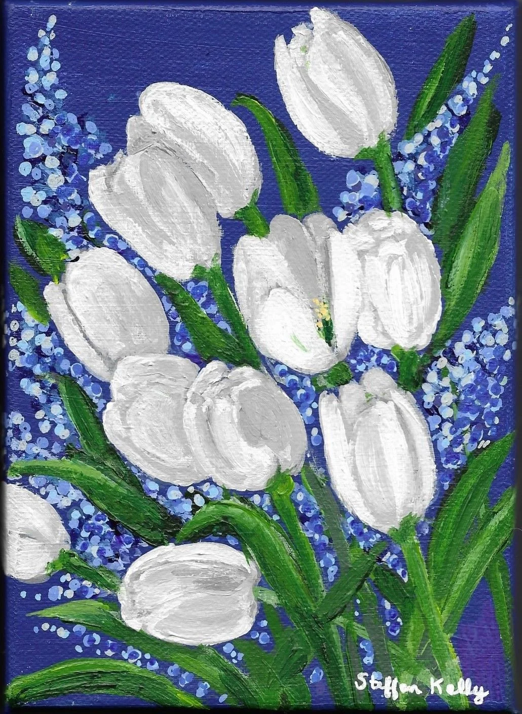 "Delicate" Original Acrylic Painting - 5 x 7 x 1.5"