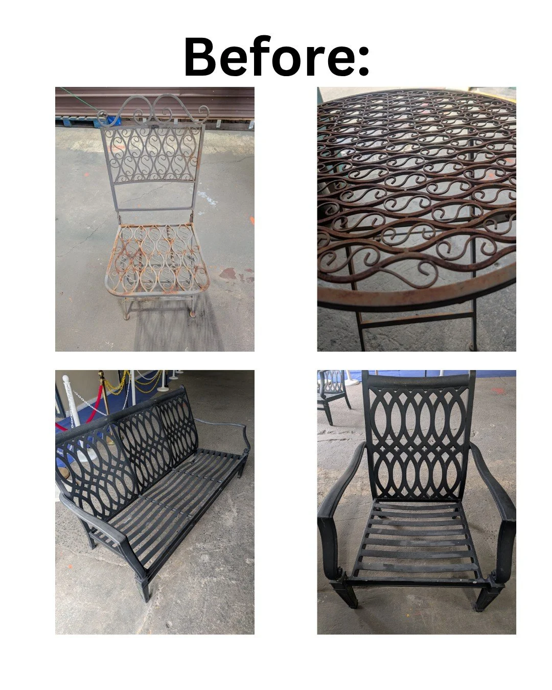 Gloss Black Patio Furniture - Before