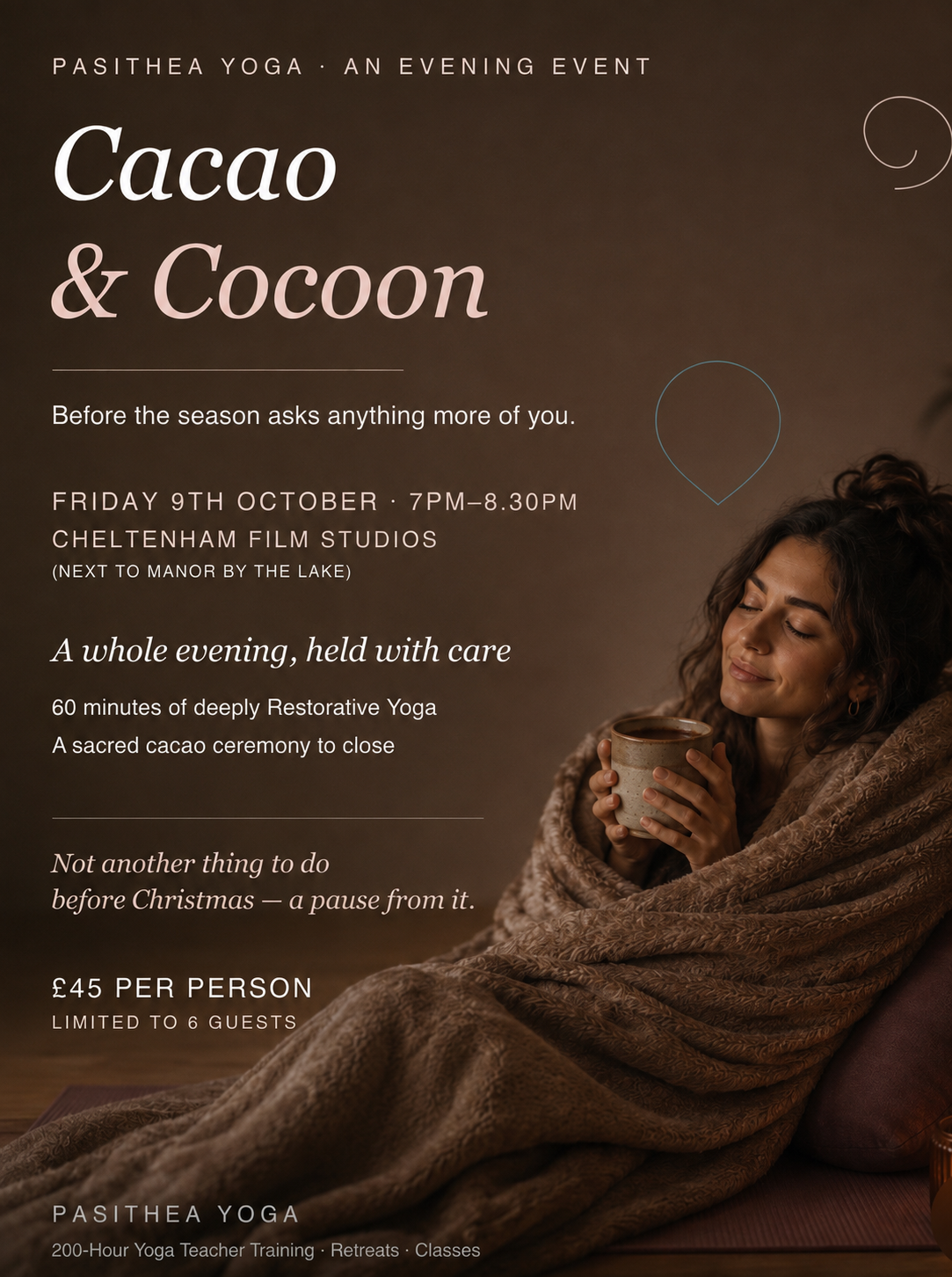 Cocoon & Cacao Evening at Cheltenham Film Studios (by Manor by the Lake)