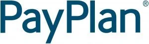 PayPlan logo with text in blue and white
