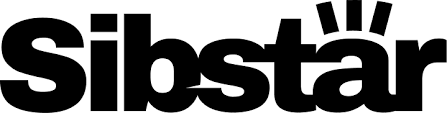 Logo with the word 'sibstar' in black bold letters.