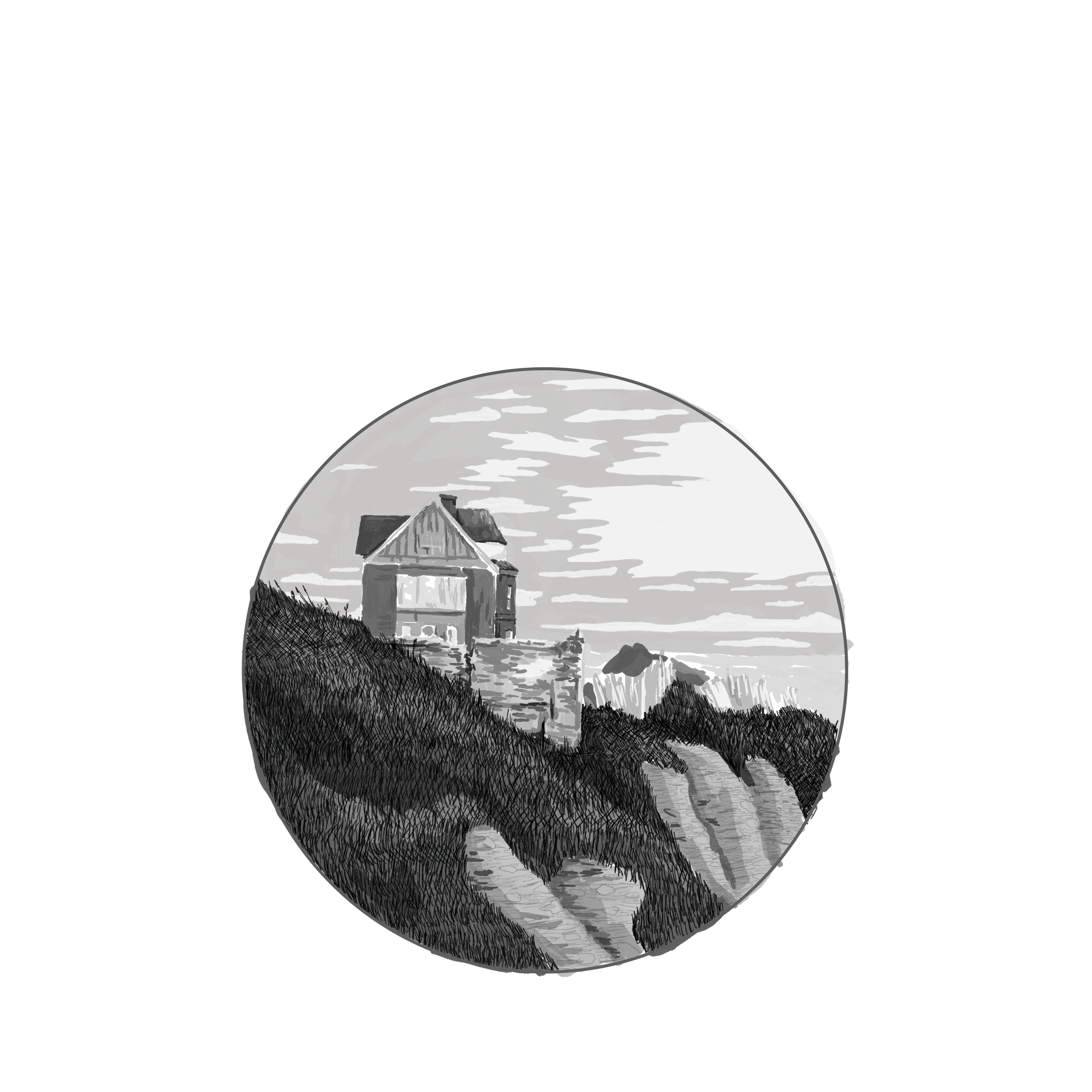 Black and White Sketch Draft