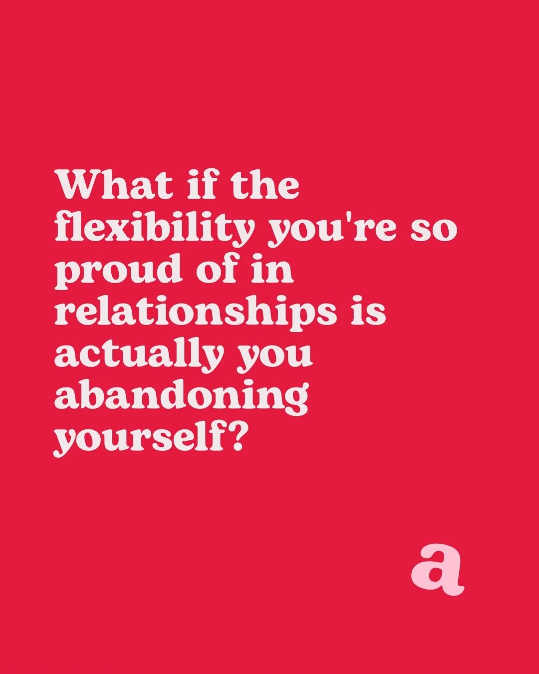 Here&rsquo;s what nobody is telling you about &ldquo;being flexible&rdquo; in relationships 👇🏼

It stops being flexibility the moment you can&rsquo;t remember what you 🫵🏼 actually wanted in the first place.

That&rsquo;s not you compromising, you
