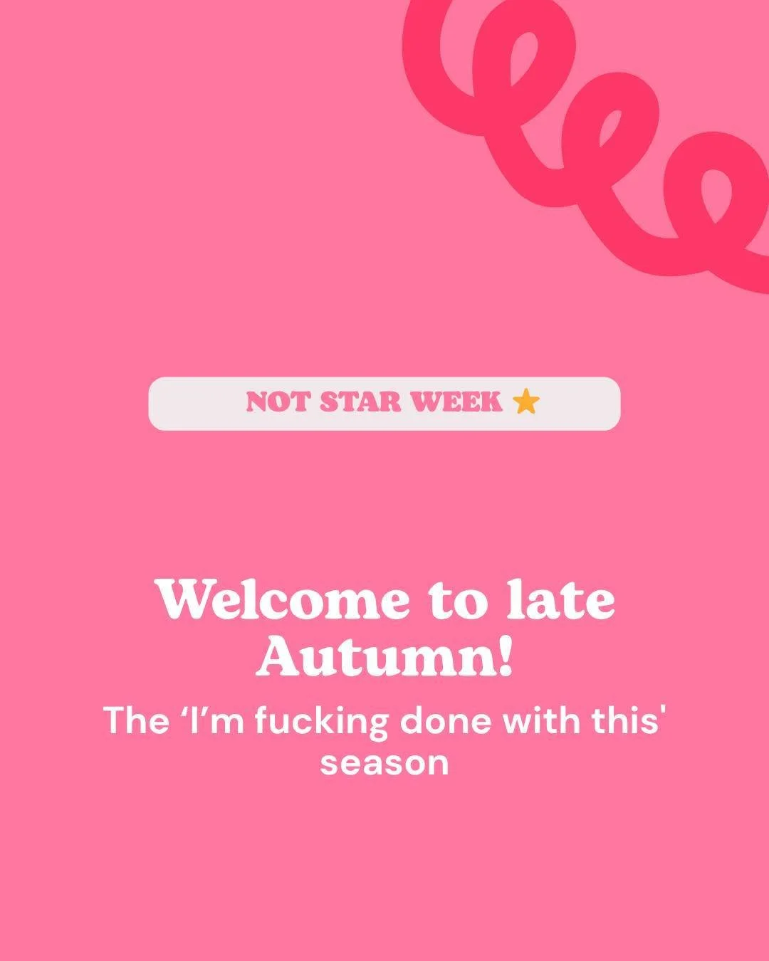 Late Autumn is when your bullshit tolerance hits zero, with good reason.

Your hormones have crashed, your body is doing a lot, and the nonsense you've been putting up with for the rest of the month gets very loud.

A lot of women don't trust this ve